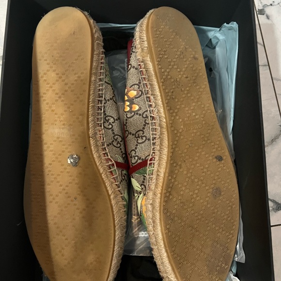 COPY - GG Supreme Monogram Tian Womens Espadrilles 42 Beige Multicolor Red - Picture 3 of 5